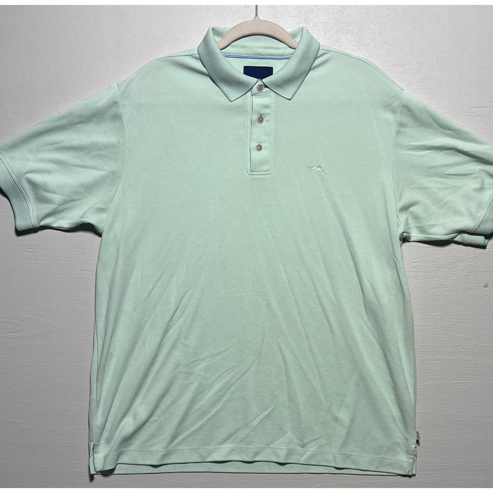 Tommy Bahama Mens Emfielder Polo Shirt Mint Green Seafoam Modal Blend Large